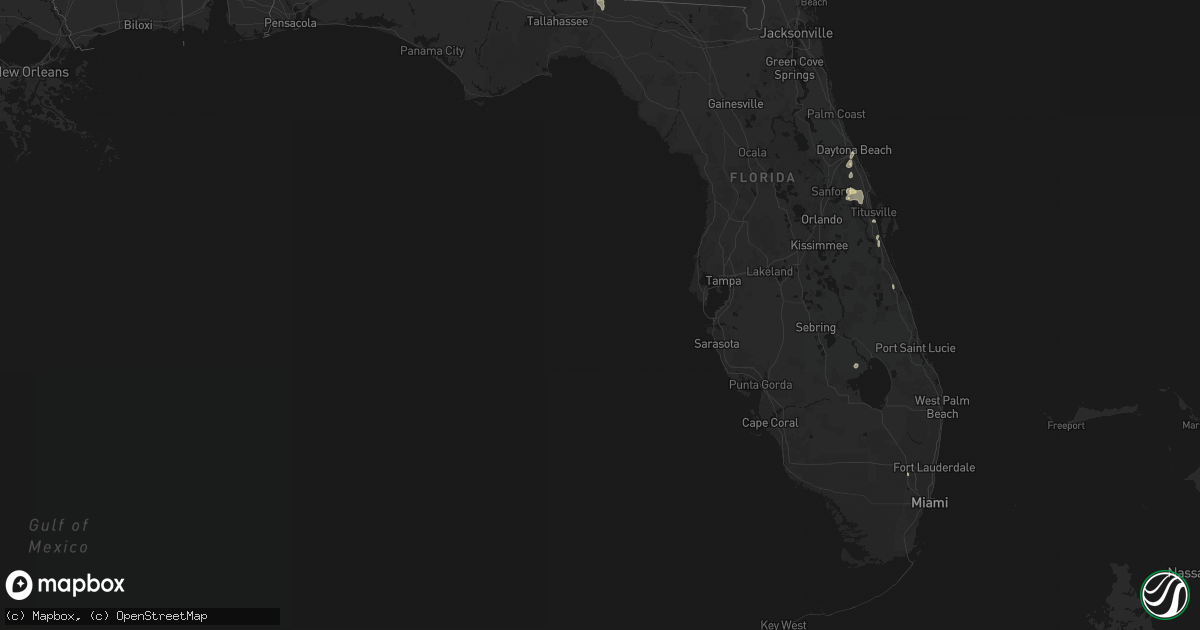 Hail map in Florida on August 22, 2026