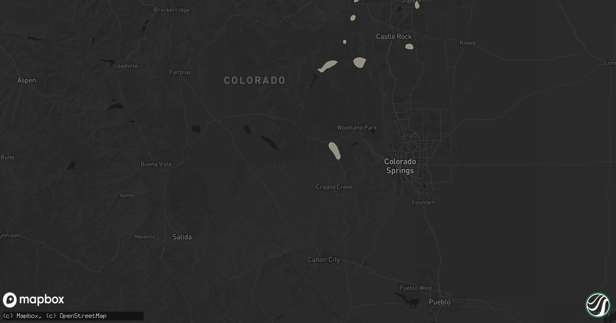 Hail map in Florissant, CO on August 22, 2026