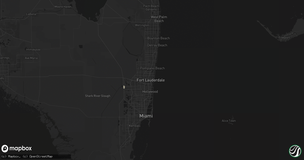 Hail map in Fort Lauderdale, FL on August 22, 2026