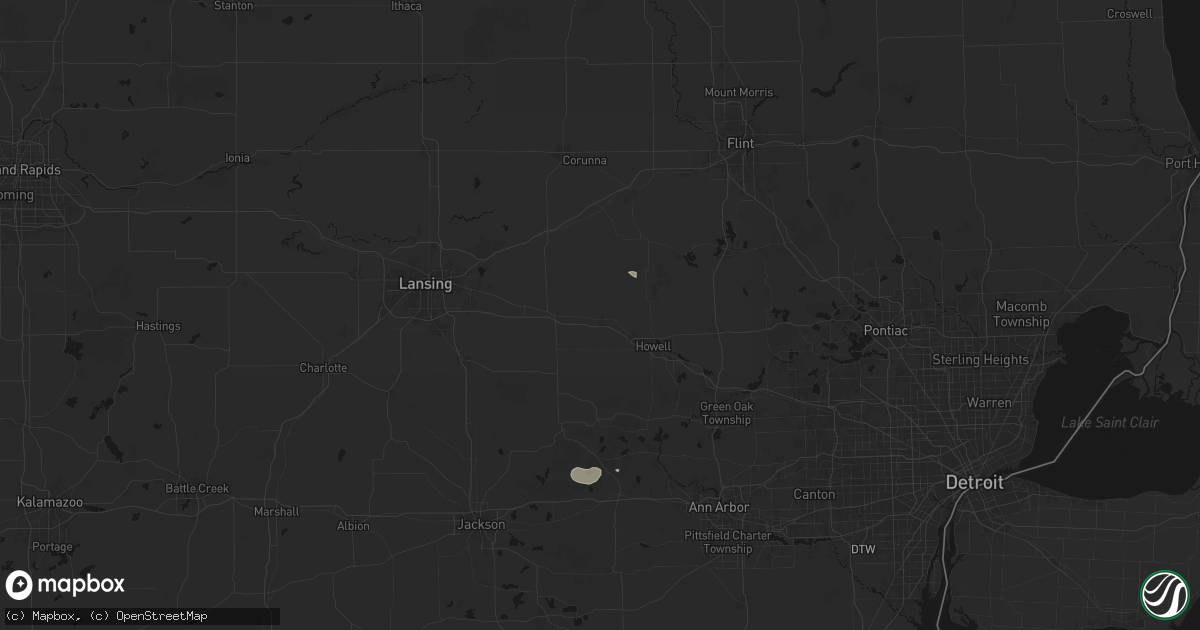 Hail map in Fowlerville, MI on August 22, 2026