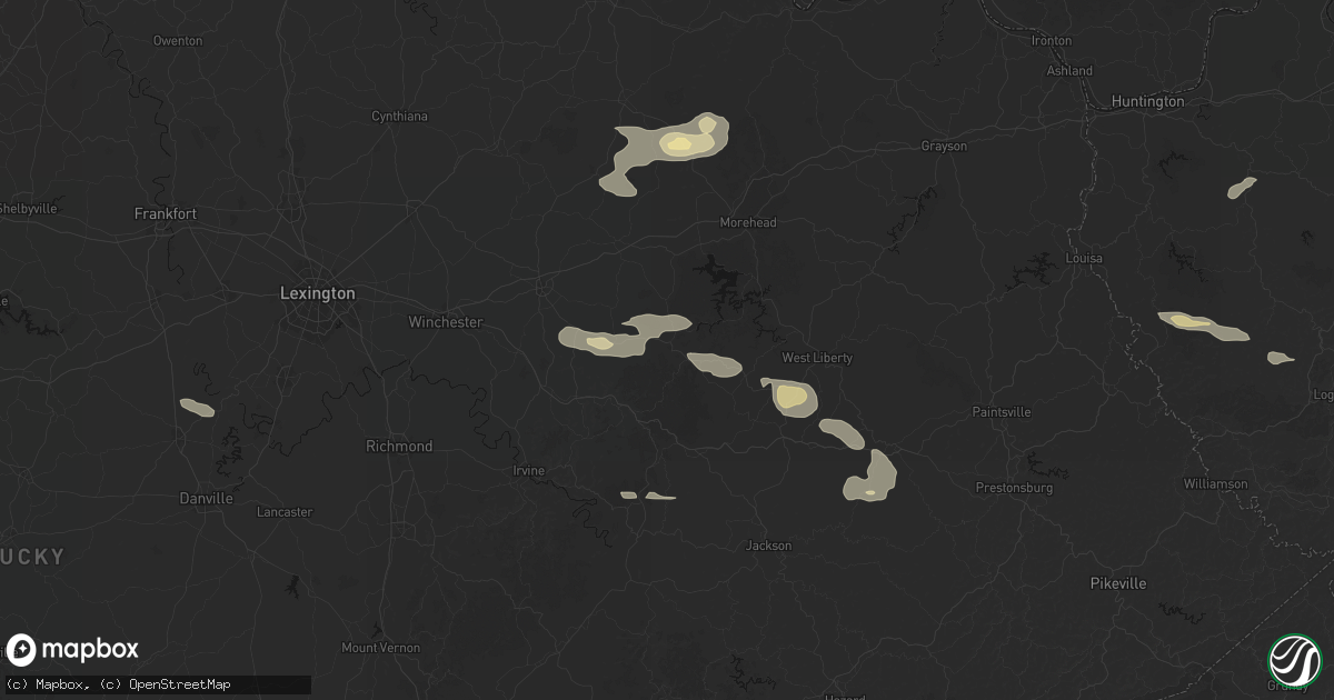 Hail map in Frenchburg, KY on August 22, 2026