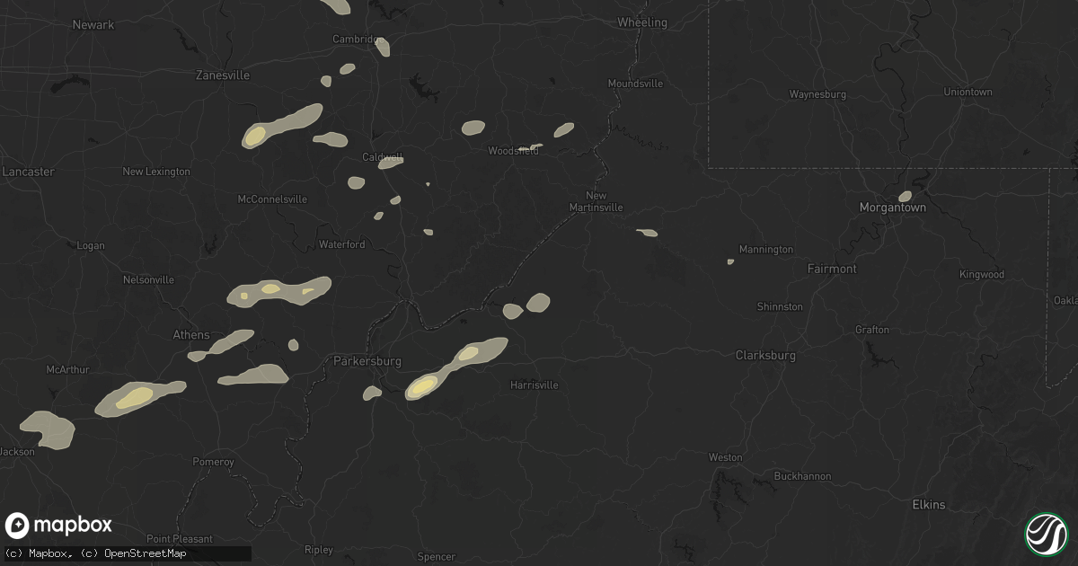 Hail map in Friendly, WV on August 22, 2026