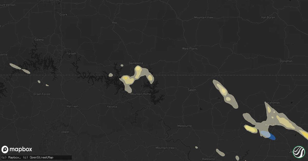 Hail map in Gamaliel, AR on August 22, 2026
