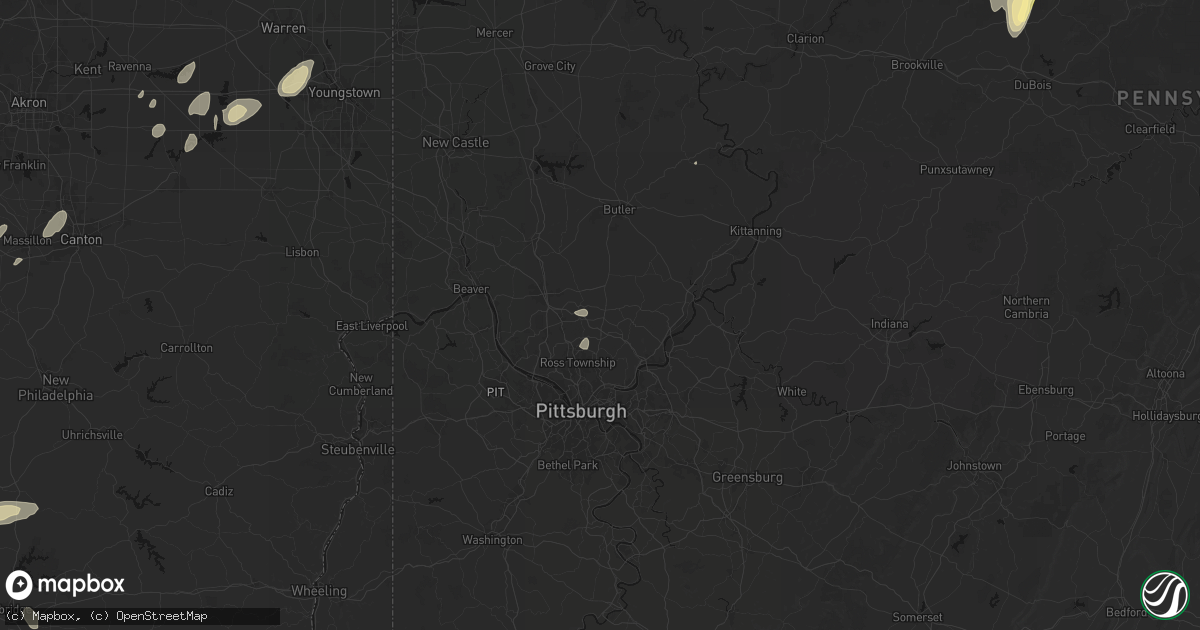 Hail map in Gibsonia, PA on August 22, 2026
