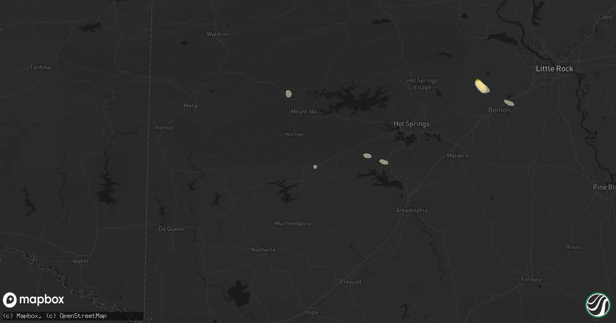 Hail map in Glenwood, AR on August 22, 2026