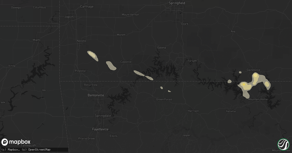 Hail map in Golden, MO on August 22, 2026