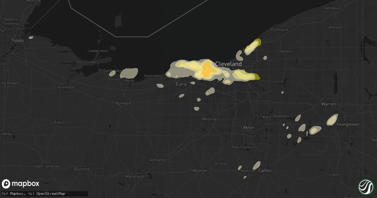 Hail map in Grafton, OH on August 22, 2026