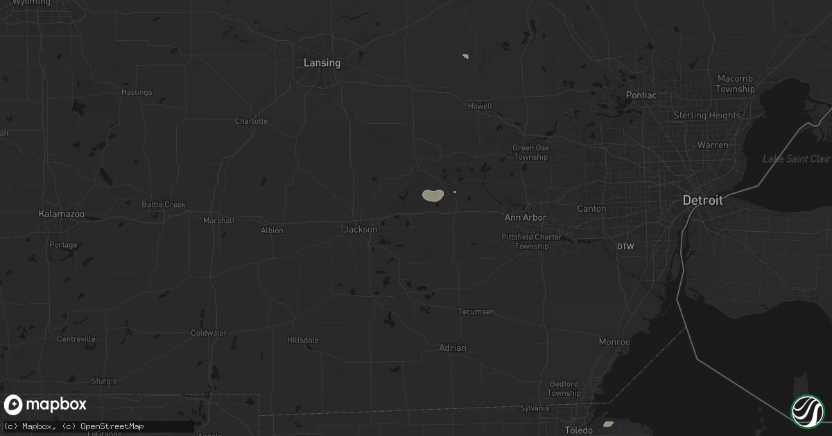 Hail map in Grass Lake, MI on August 22, 2026