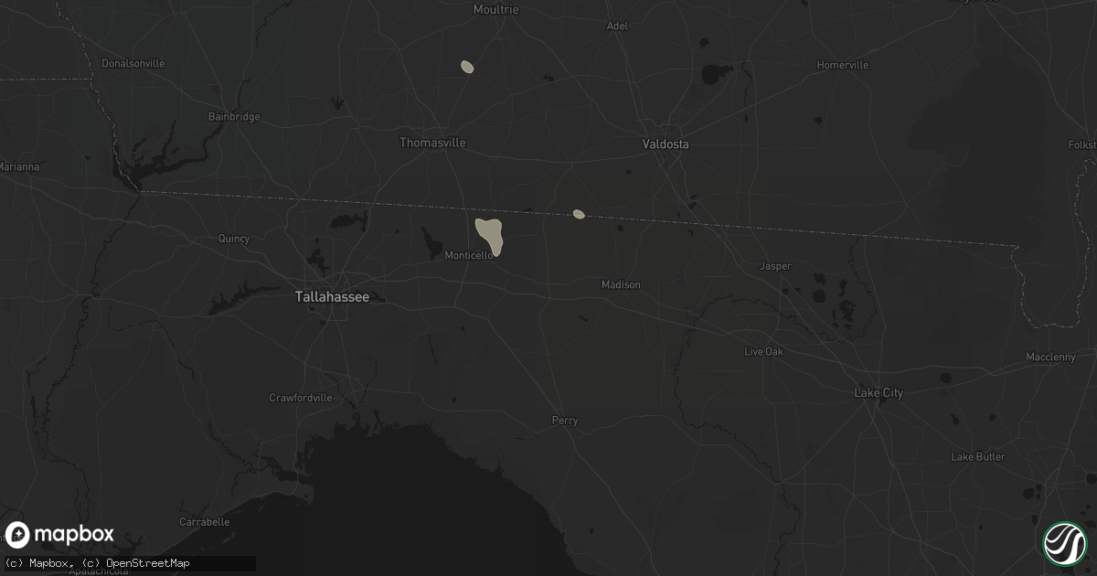 Hail map in Greenville, FL on August 22, 2026
