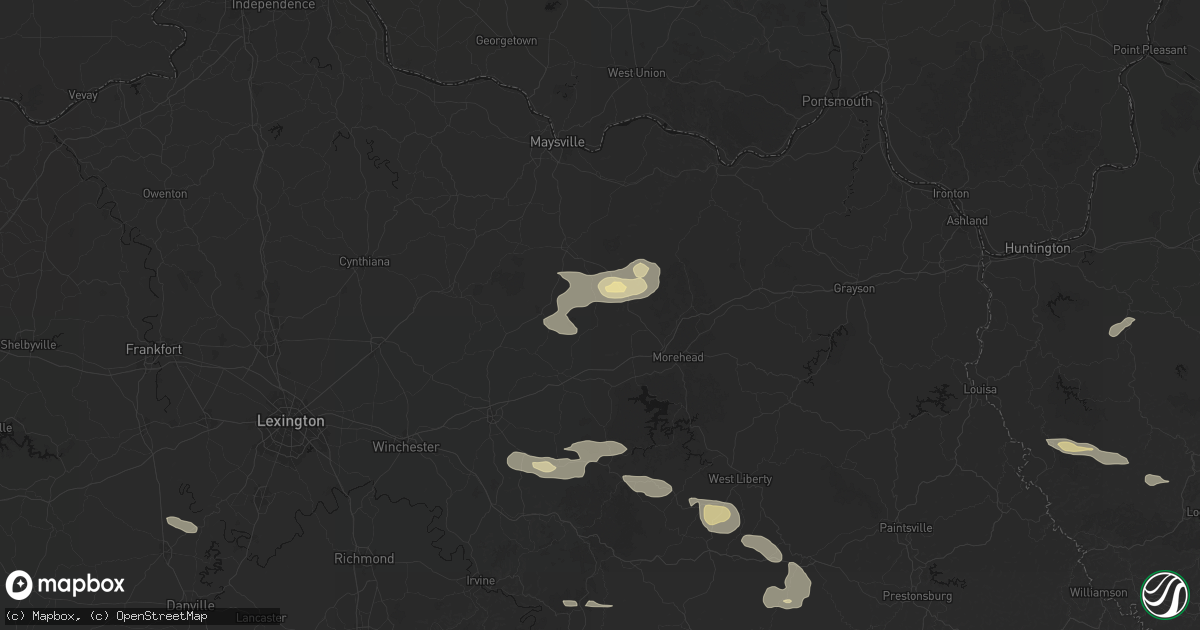Hail map in Hillsboro, KY on August 22, 2026