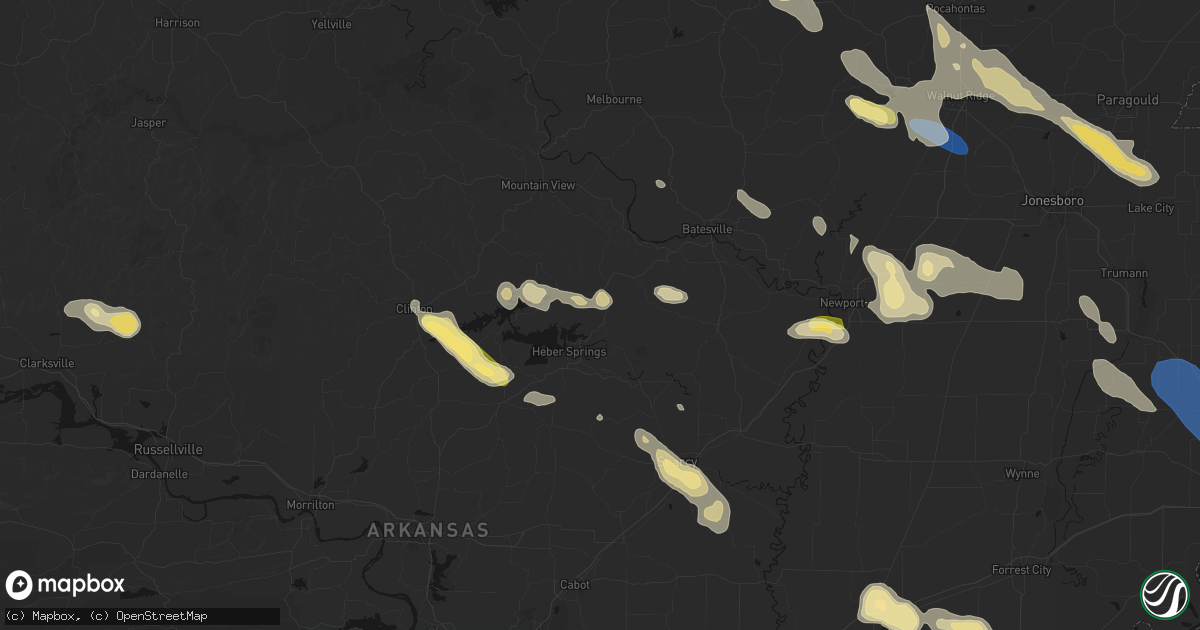 Hail map in Ida, AR on August 22, 2026