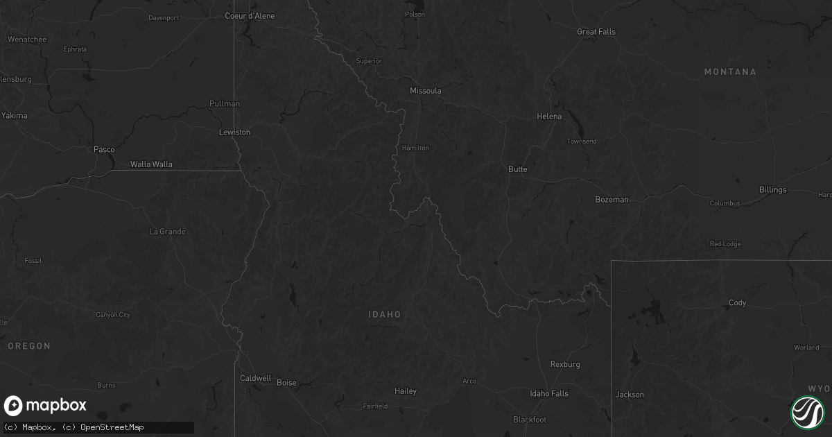 Hail map in Idaho on August 22, 2026