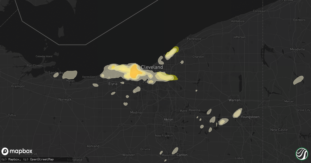Hail map in Independence, OH on August 22, 2026
