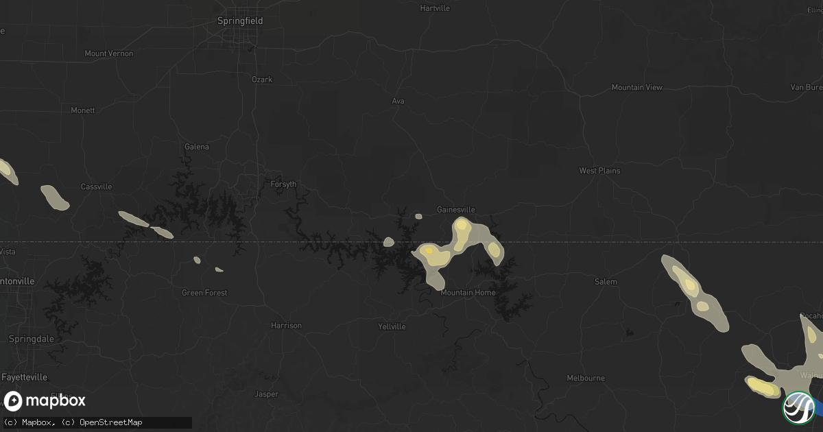 Hail map in Isabella, MO on August 22, 2026