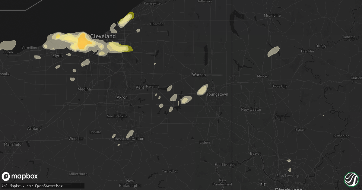 Hail map in Lake Milton, OH on August 22, 2026