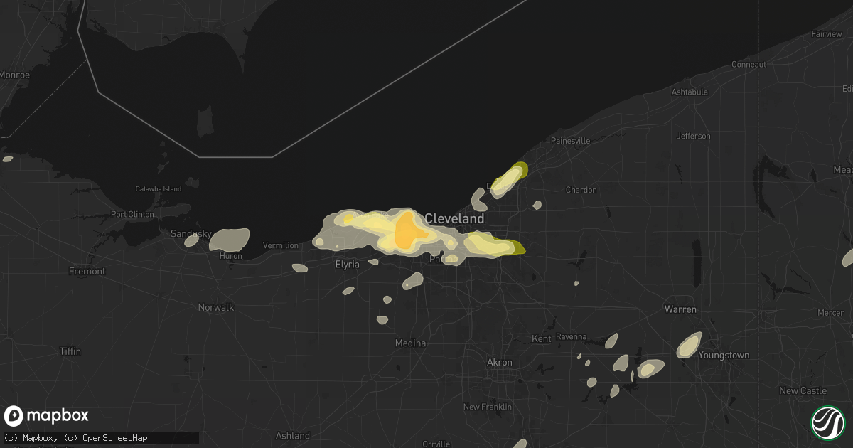 Hail map in Lakewood, OH on August 22, 2026