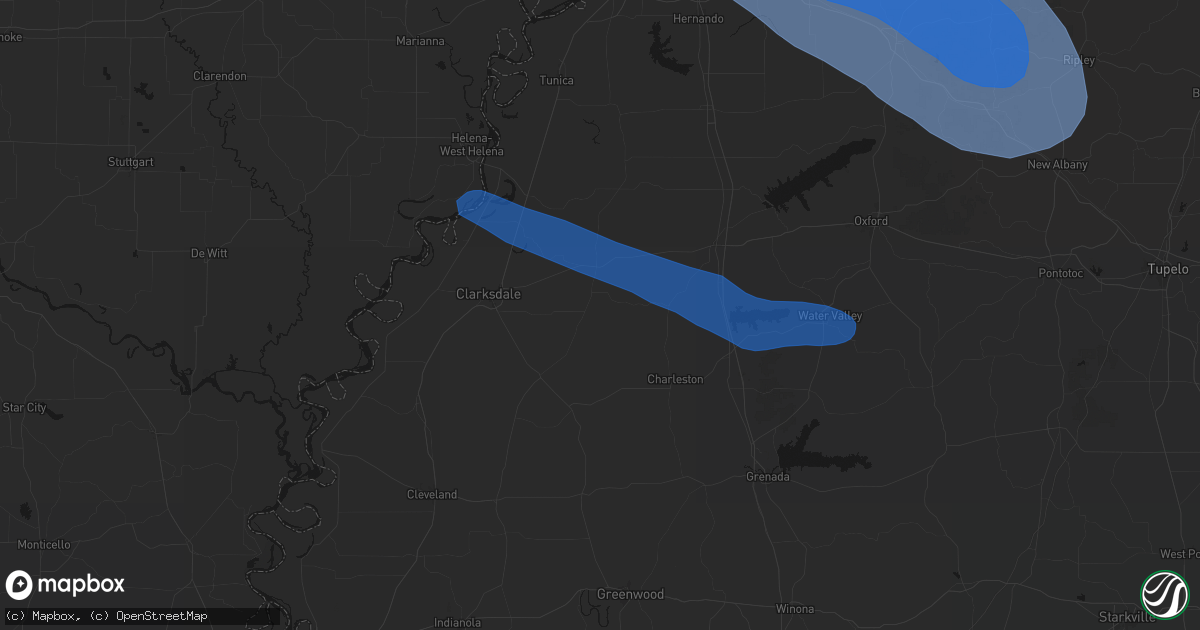 Hail map in Lambert, MS on August 22, 2026