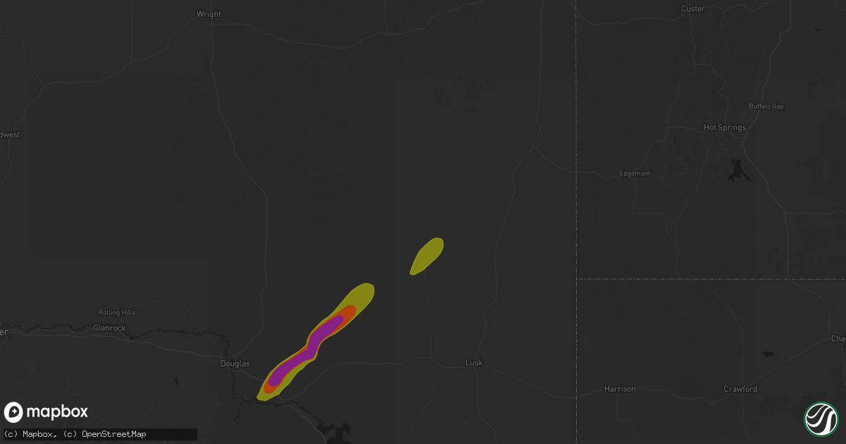 Hail map in Lance Creek, WY on August 22, 2026