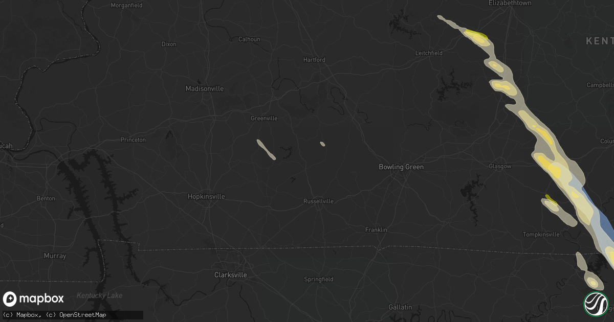 Hail map in Lewisburg, KY on August 22, 2026