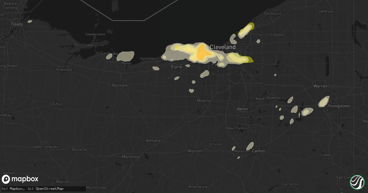Hail map in Litchfield, OH on August 22, 2026