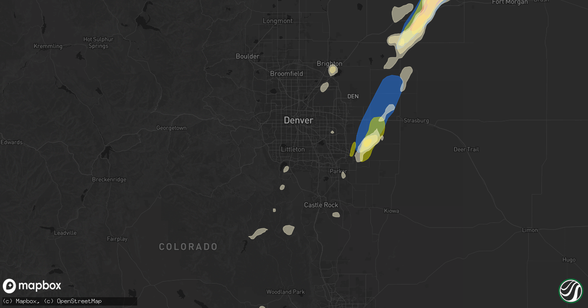 Hail map in Littleton, CO on August 22, 2026