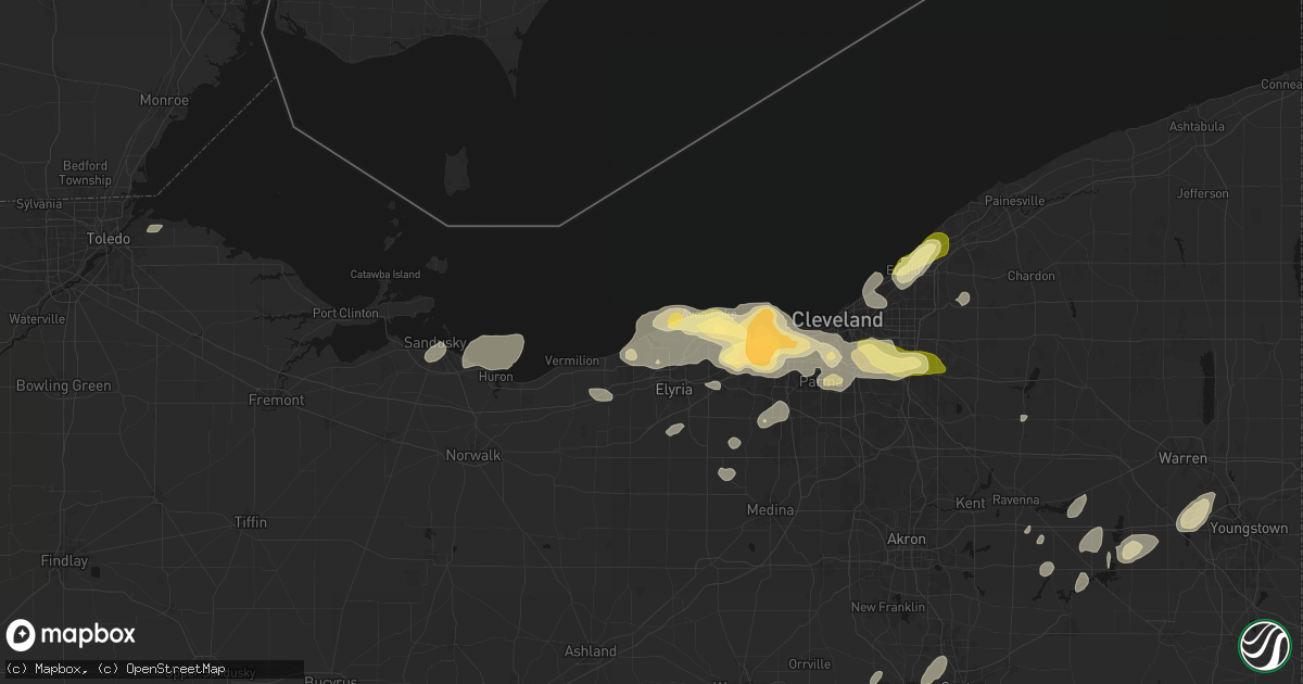 Hail map in Lorain, OH on August 22, 2026