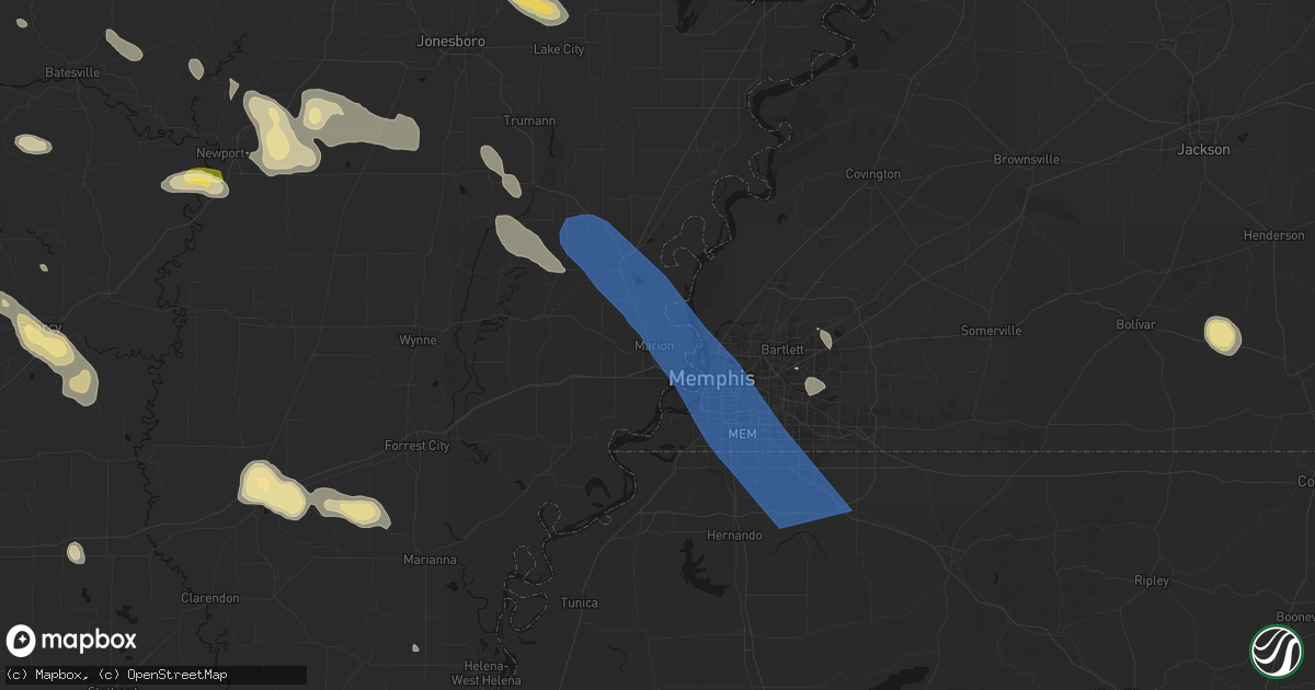 Hail map in Marion, AR on August 22, 2026