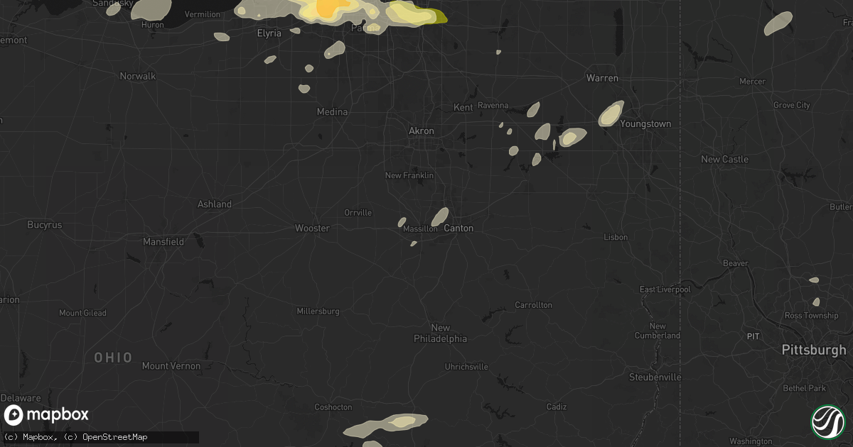 Hail map in Massillon, OH on August 22, 2026