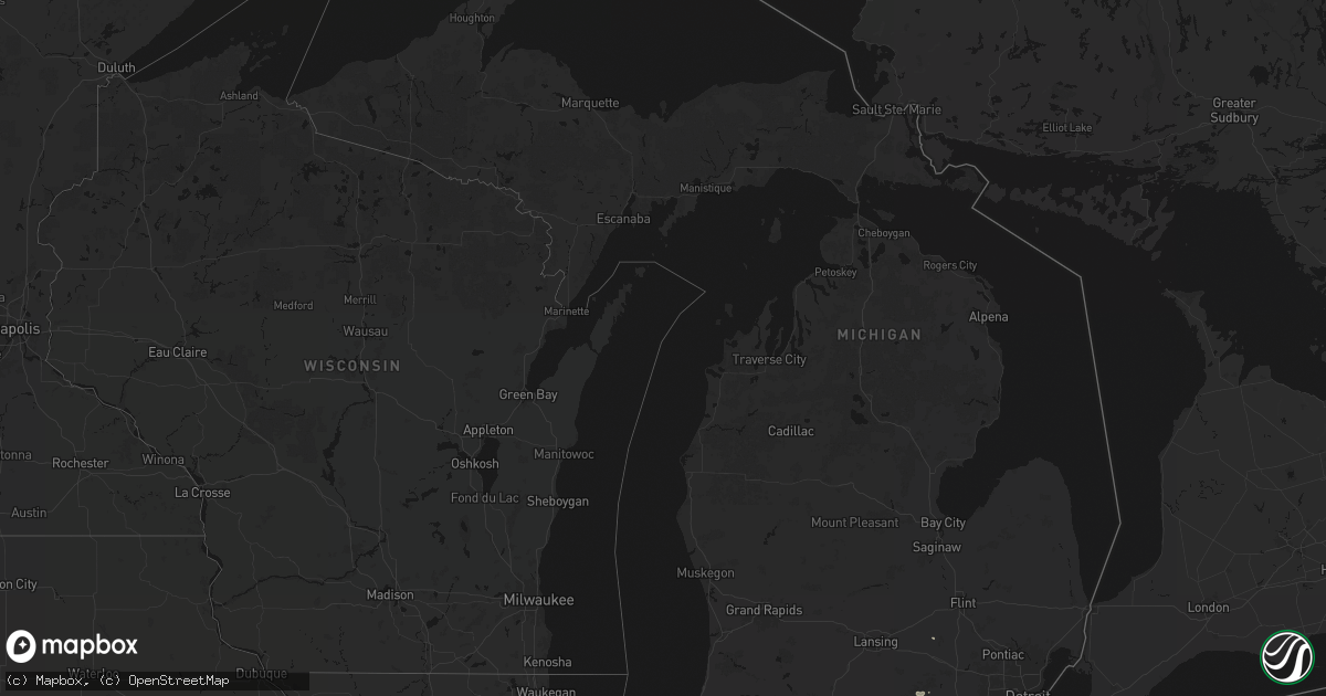 Hail map in Michigan on August 22, 2026