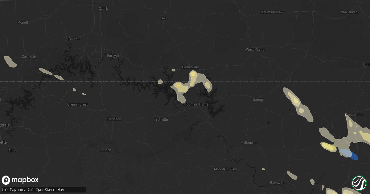 Hail map in Midway, AR on August 22, 2026