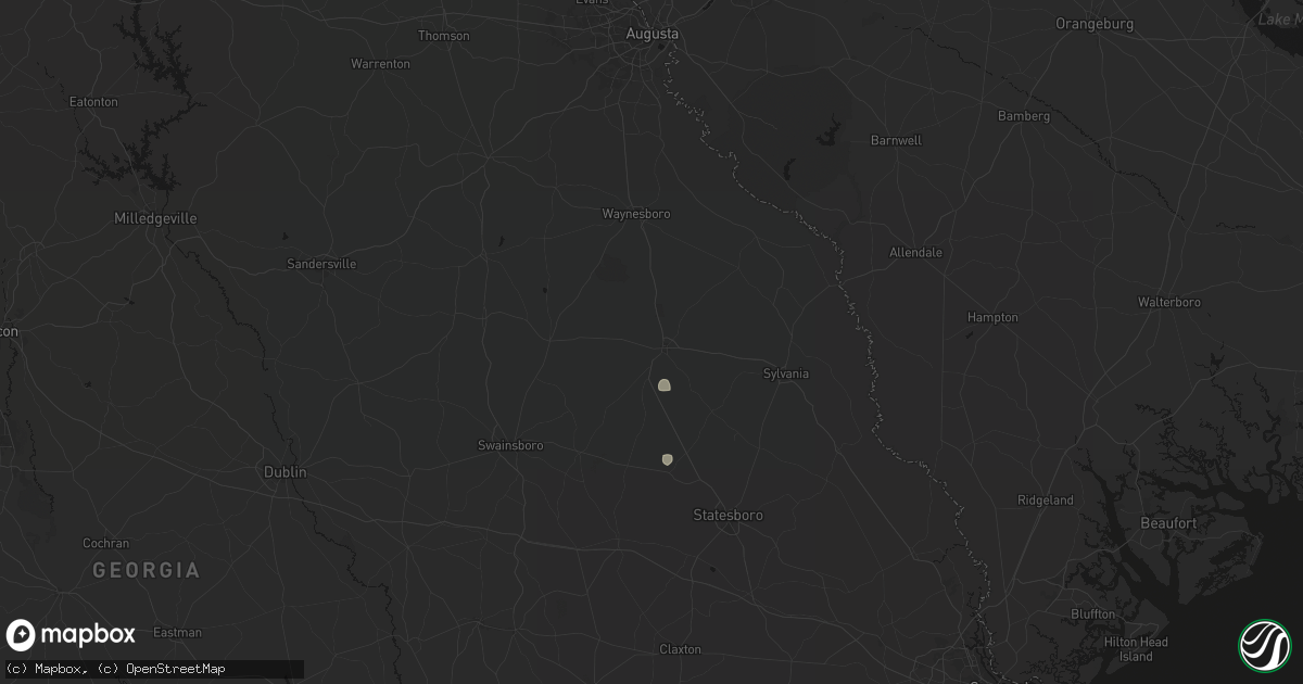 Hail map in Millen, GA on August 22, 2026