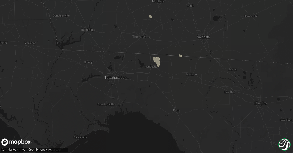 Hail map in Monticello, FL on August 22, 2026