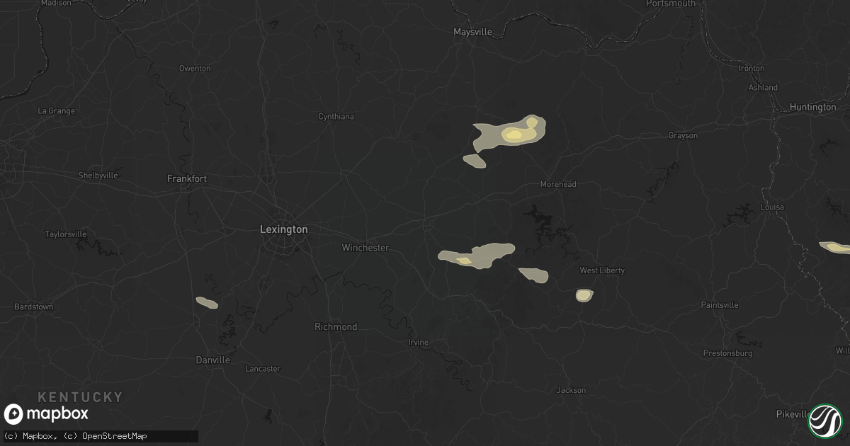 Hail map in Mount Sterling, KY on August 22, 2026