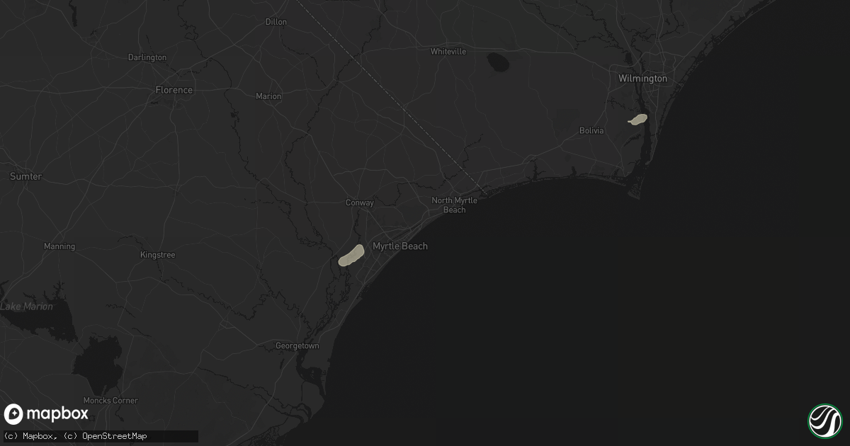 Hail map in Myrtle Beach, SC on August 22, 2026
