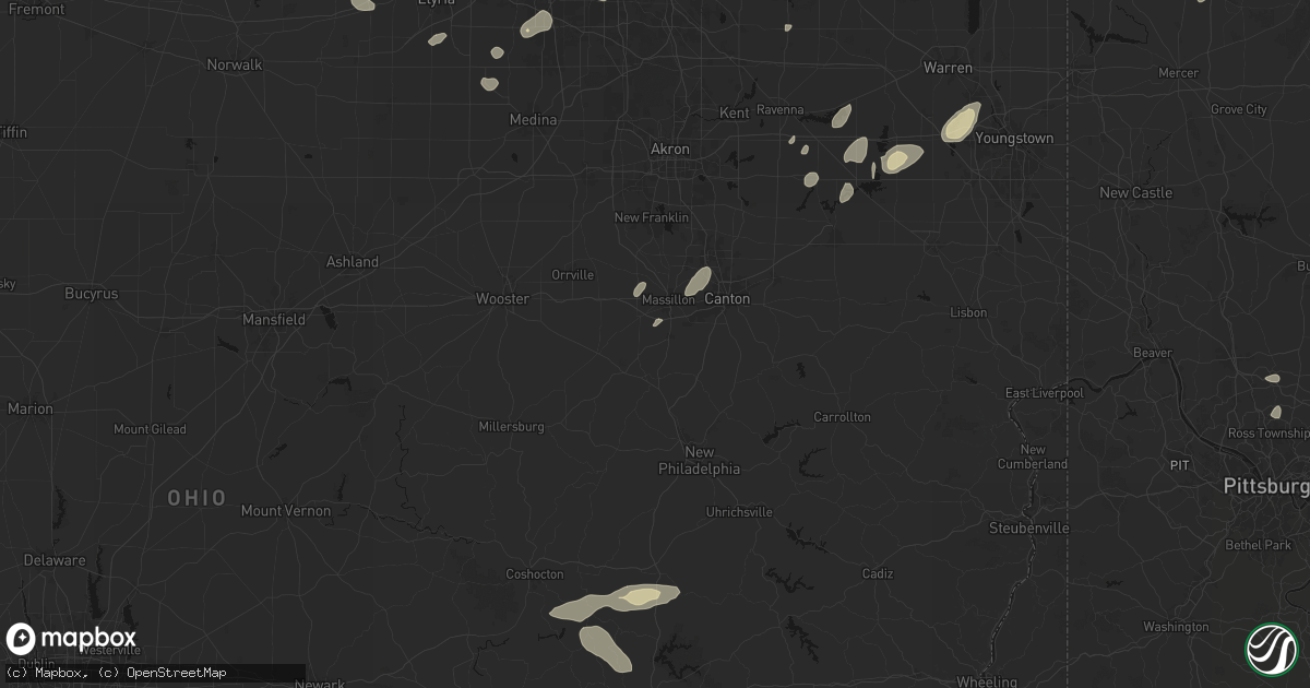 Hail map in Navarre, OH on August 22, 2026