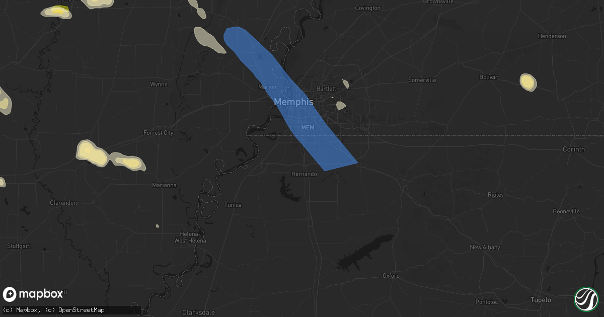 Hail map in Nesbit, MS on August 22, 2026