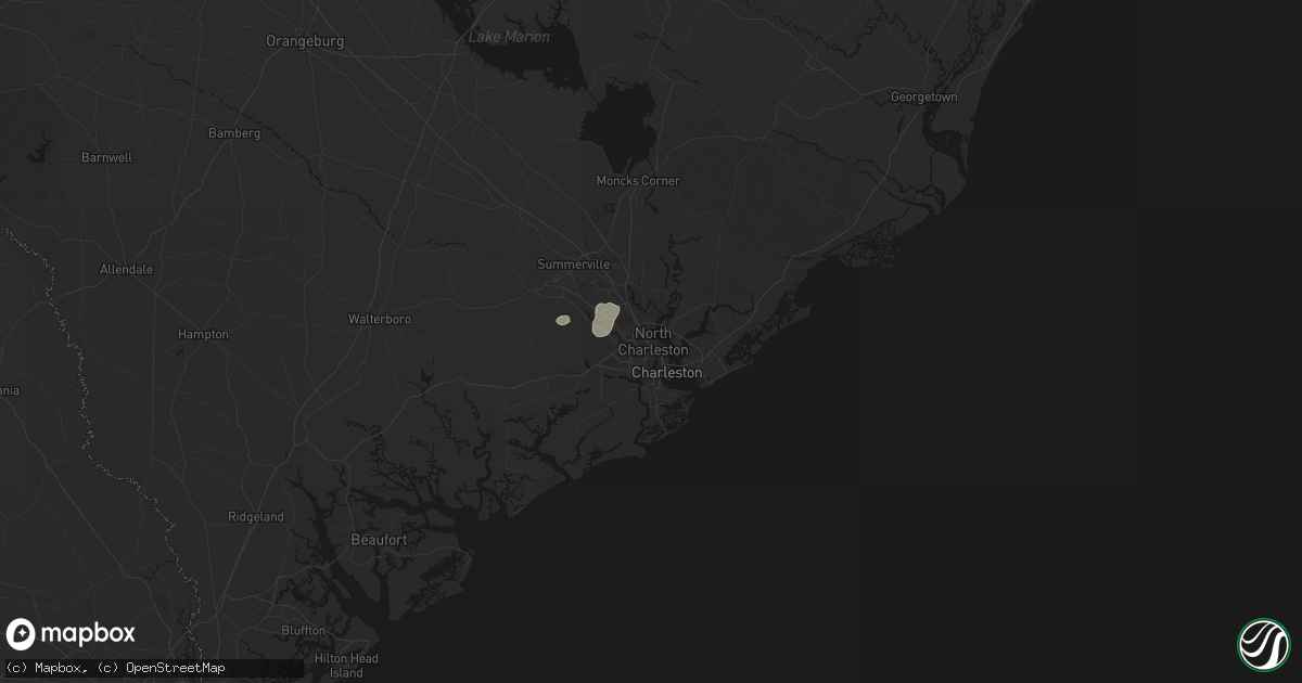 Hail map in North Charleston, SC on August 22, 2026