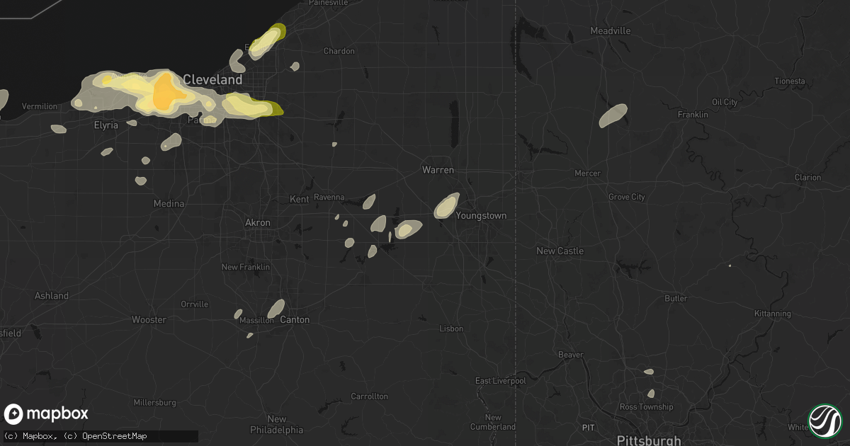 Hail map in North Jackson, OH on August 22, 2026