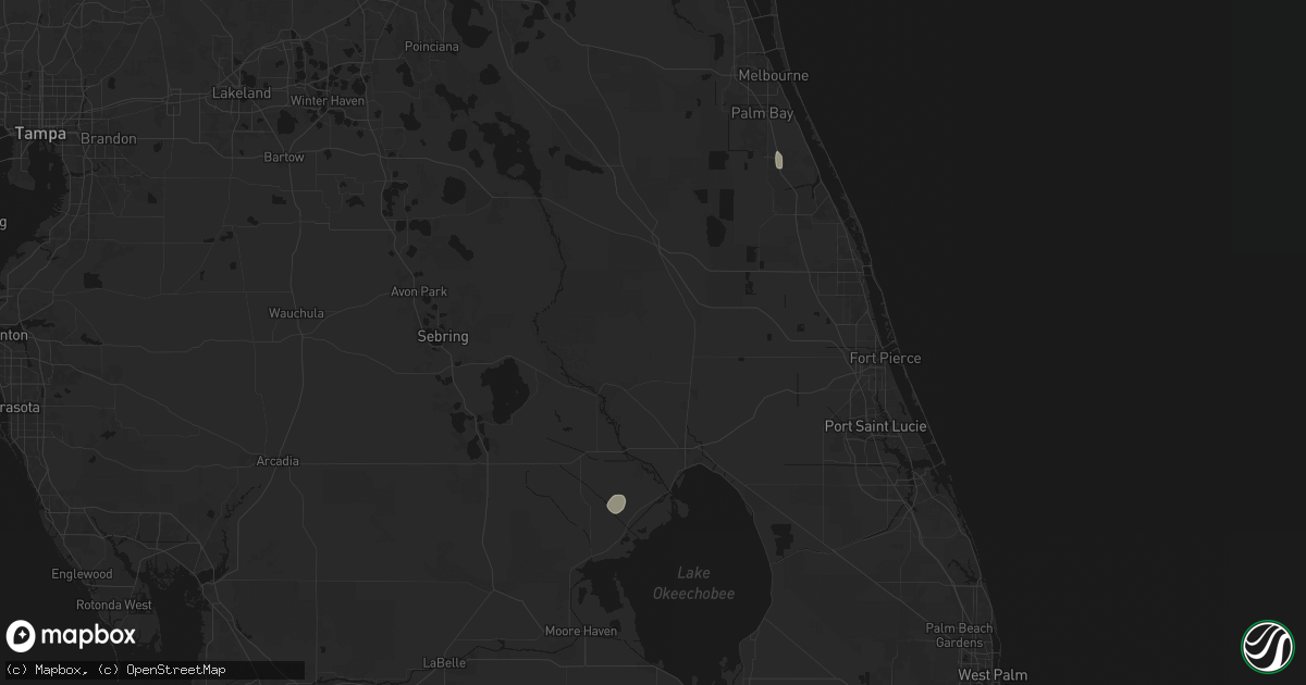 Hail map in Okeechobee, FL on August 22, 2026