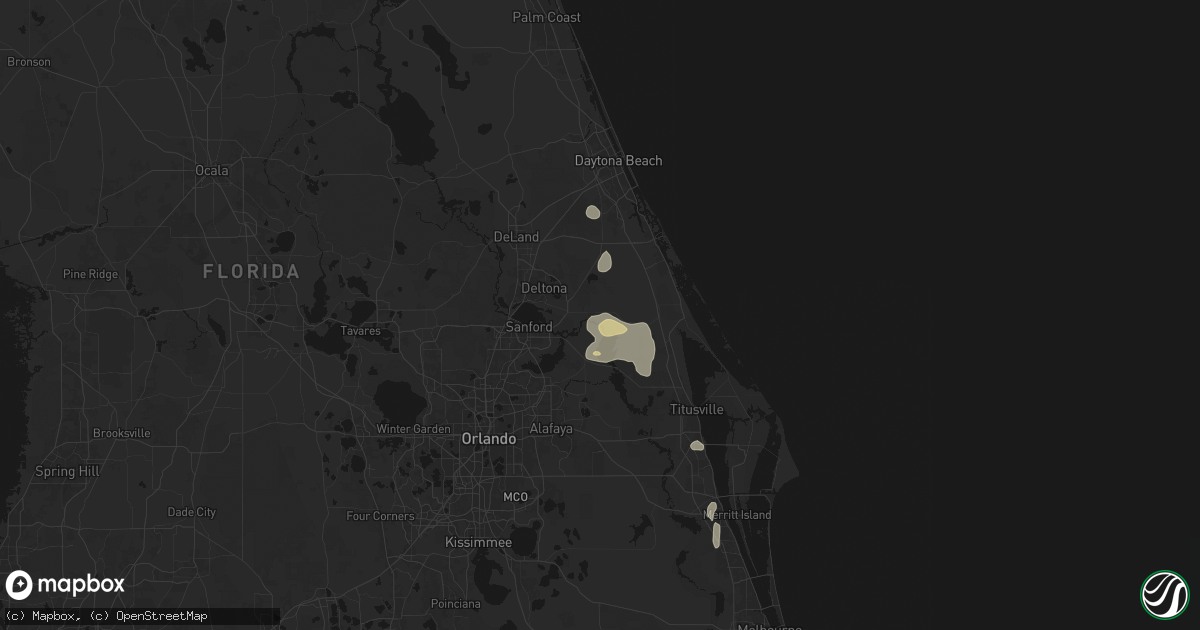 Hail map in Osteen, FL on August 22, 2026