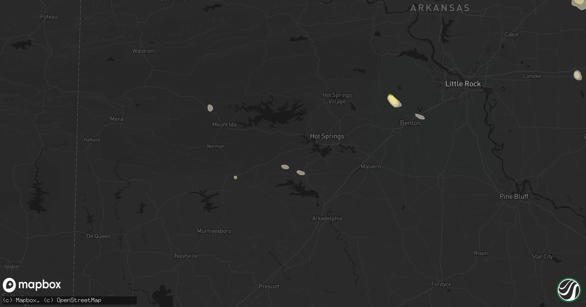 Hail map in Pearcy, AR on August 22, 2026