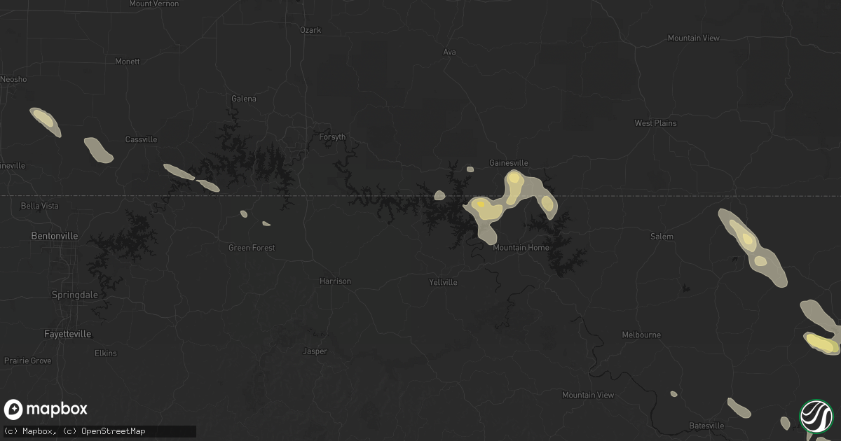 Hail map in Peel, AR on August 22, 2026