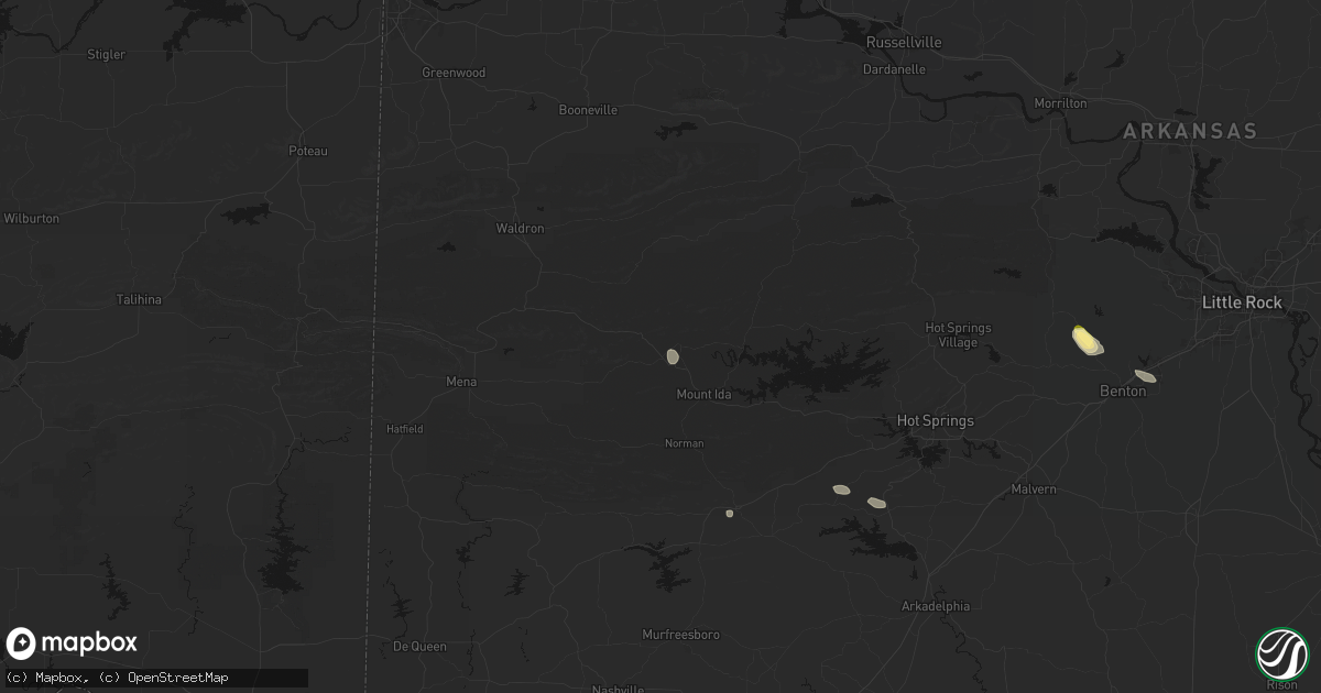 Hail map in Pencil Bluff, AR on August 22, 2026