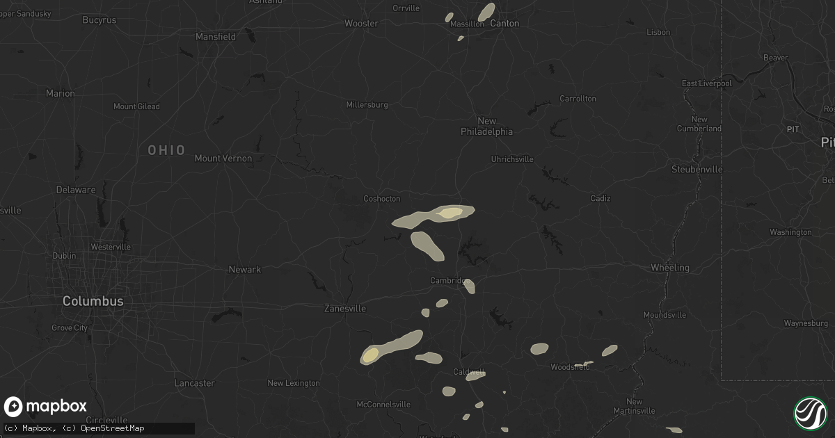 Hail map in Plainfield, OH on August 22, 2026