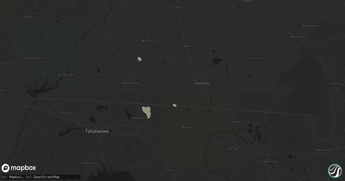 Hail map in Quitman, GA on August 22, 2026