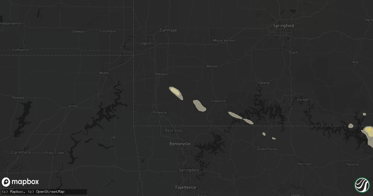 Hail map in Rocky Comfort, MO on August 22, 2026