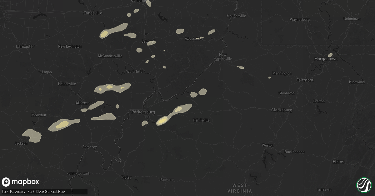 Hail map in Saint Marys, WV on August 22, 2026