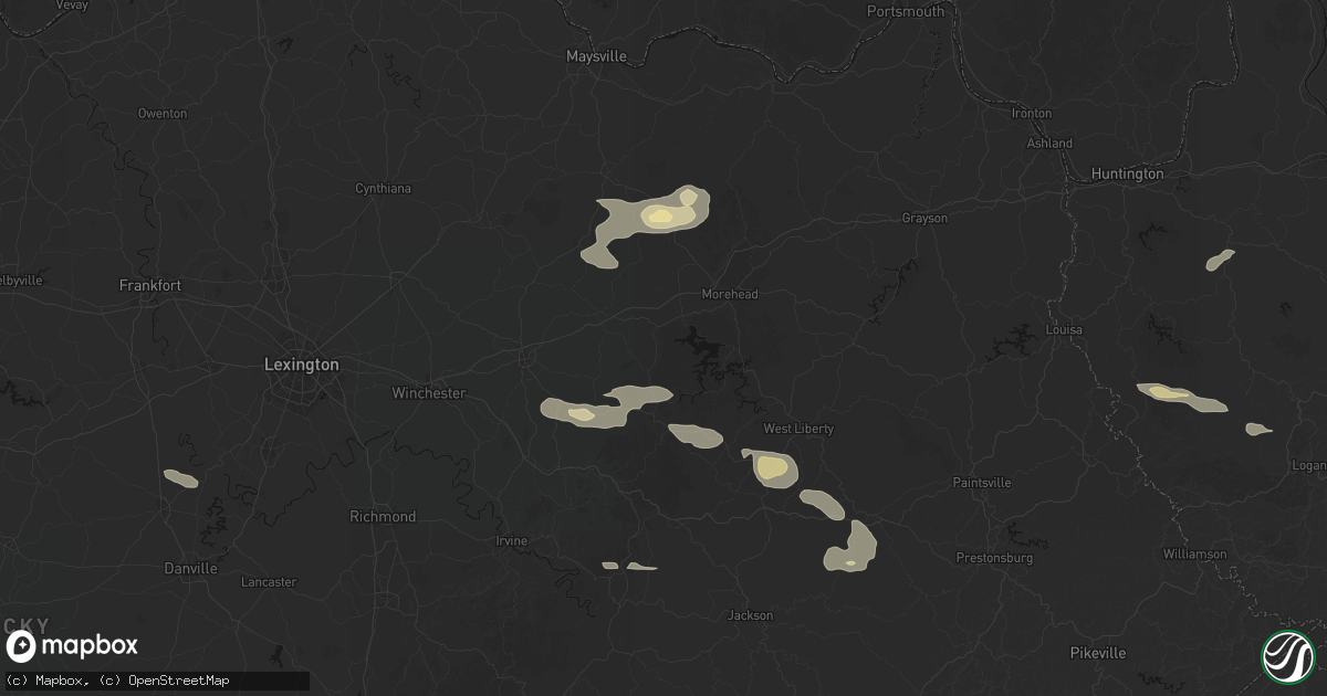 Hail map in Salt Lick, KY on August 22, 2026