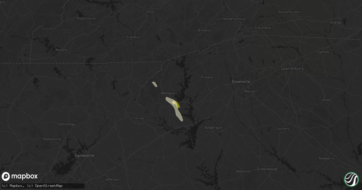 Hail map in Seneca, SC on August 22, 2026