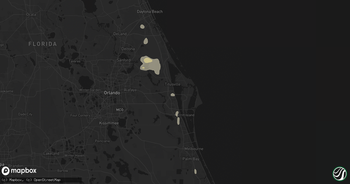 Hail map in Titusville, FL on August 22, 2026